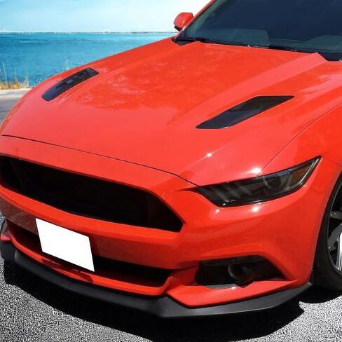 IKON MOTORSPORTS فتحات غطاء المحرك الأمامي مناسبة لـ 2015-2017 Ford Mustang GT، OE Style Black PP غطاء محرك السيارة غطاء مغرفة إدراج تنفيس الحرس، مجموعة 2 قطعة in Saudi Arabia