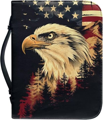 Leather Print Bible Cover for Women Men - PU Bible Case for Girls, Bible Study Supplies for Home, Office, Travel,Horse and Cross,Medium in Saudi Arabia