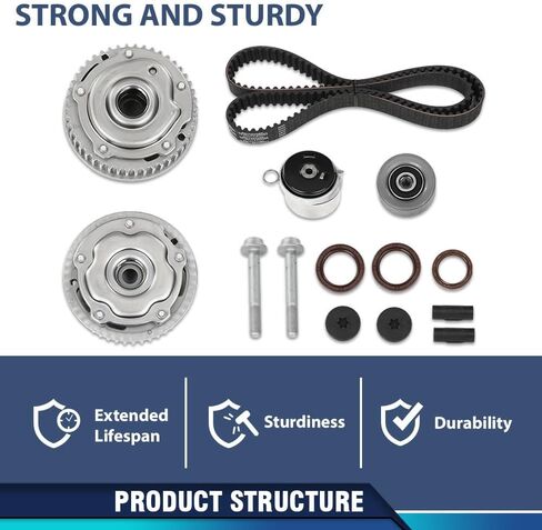 PIT66 Timing Belt Kit VVT Sprocket Compatible with Chevy Sonic 2012-2018/Cruze 1.8L 2011-2016/Aveo Aveo5 1.6L United States Region 2010-2011 K015603XS, TCK338 in Saudi Arabia