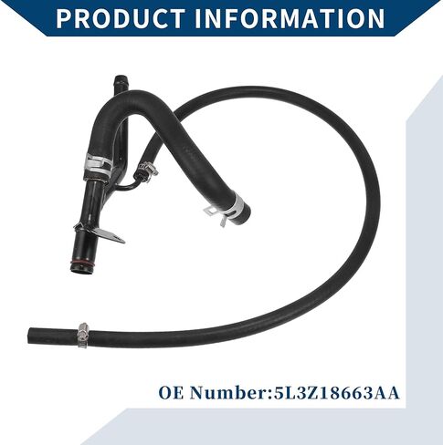 No.5L3Z18663AA مجموعة خرطوم سخان HVAC لسيارة Ford F-150 2005-2008 / أنبوب سخان مياه مبرد المحرك الداخلي / معدن متين / قطعة واحدة باللون الأسود in Saudi Arabia