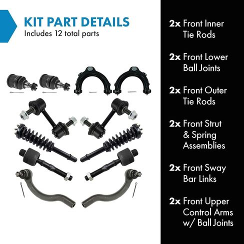TRQ Front Steering & Suspension Kit Compatible with 2001-2004 Ford Escape Mazda Tribute in Saudi Arabia