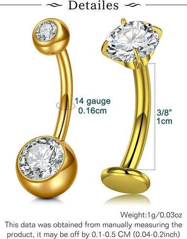 Longita 6-14mm Titanium Belly Button Rings Titanium Belly Ring Internal Threaded Short Long Bar Implant Grade Titanium Belly Ring Belly Rings for Women Surgical Steel Belly Button Piercing Silver Pink in Kuwait