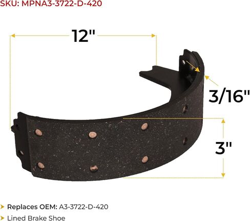 Mytee Products Lined Brake Shoe Replaces OEM - A3-3722-D-420 in Saudi Arabia