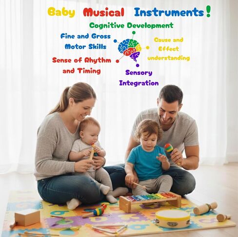 Baby Musical Instruments Set for Toddlers - Toddler Music Toys & Little People Toys - Sensory Toys for Early Learning, Development, and Fun - Safe & Durable Educational Musical Toys in Saudi Arabia