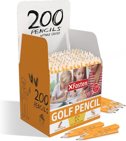 XFasten Golf Pencil without Erasers Bulk 450-Pack 3.5" #2 HB Golf Pencils Bulk Presharpened Mini Pencils Bulk, Hexagonal Small Pencils for Kids, Short Pencils, Half Pencils Without Erasers in Saudi Arabia