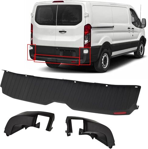 Bewild Rear Bumper Cover & Side End Cap Cover Compatible with 2015-2024 Ford Transit Pass Van 150 250 350 Rear Left & Right Kit BK3117926AG/BK3117927AG/CK4Z17C829AC (With Reflector) in Saudi Arabia