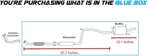 Northeastern Exhaust | Stainless Steel Resonator & Muffler Exhaust System Kit Compatible for Ford Escort ZX2 1998-2003 2.0L | Free Gasket and Clamp Included | Automotive Replacement Part in Saudi Arabia