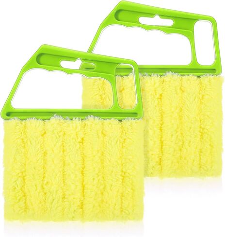 2-Pack Microfiber Blind Cleaner Tools - 7-Finger Washable Duster for Venetian Blinds, AC Vents, Fans & Wood Surfaces - Flexible Head with Non-Slip Handle in Saudi Arabia