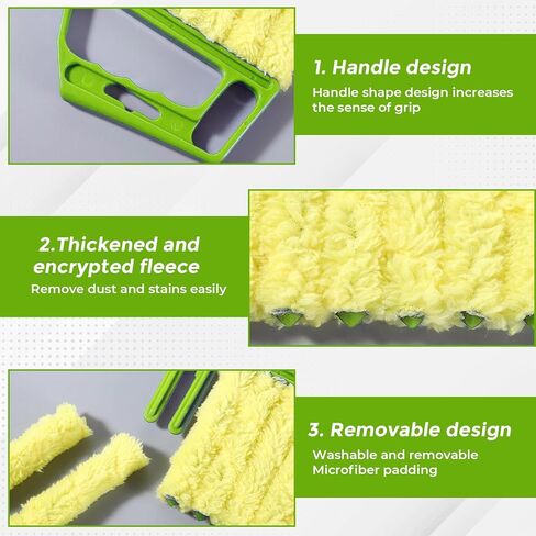 2-Pack Microfiber Blind Cleaner Tools - 7-Finger Washable Duster for Venetian Blinds, AC Vents, Fans & Wood Surfaces - Flexible Head with Non-Slip Handle in Saudi Arabia