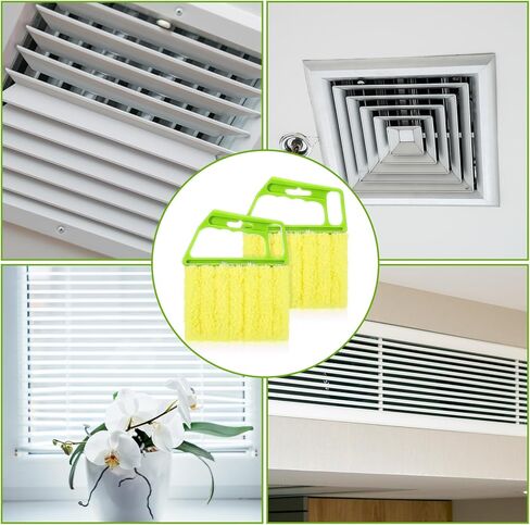 2-Pack Microfiber Blind Cleaner Tools - 7-Finger Washable Duster for Venetian Blinds, AC Vents, Fans & Wood Surfaces - Flexible Head with Non-Slip Handle in Saudi Arabia
