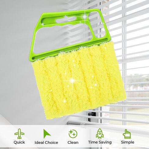 2-Pack Microfiber Blind Cleaner Tools - 7-Finger Washable Duster for Venetian Blinds, AC Vents, Fans & Wood Surfaces - Flexible Head with Non-Slip Handle in Saudi Arabia