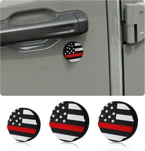 CusDusk 3 Pack Strong Magnetic Keyhole Covers for JL/JT (2018-2025) - Door Lock Covers for Keyhole Protection,3D Printed External Accessories (Red-Line) in Saudi Arabia