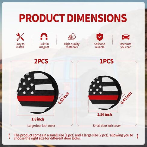 CusDusk 3 Pack Strong Magnetic Keyhole Covers for JL/JT (2018-2025) - Door Lock Covers for Keyhole Protection,3D Printed External Accessories (Red-Line) in Saudi Arabia