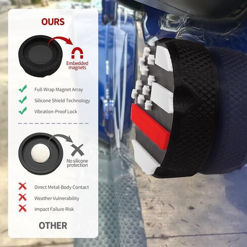 CusDusk 3 Pack Strong Magnetic Keyhole Covers for JL/JT (2018-2025) - Door Lock Covers for Keyhole Protection,3D Printed External Accessories (Red-Line) in Saudi Arabia