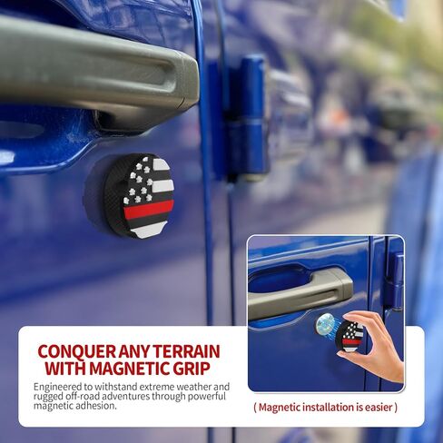 CusDusk 3 Pack Strong Magnetic Keyhole Covers for JL/JT (2018-2025) - Door Lock Covers for Keyhole Protection,3D Printed External Accessories (Red-Line) in Saudi Arabia