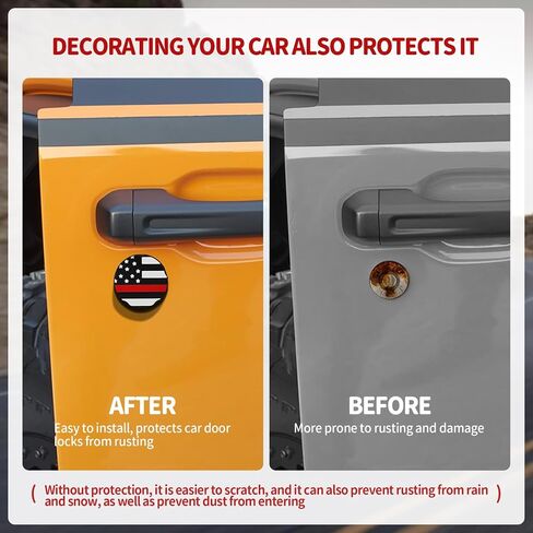 CusDusk 3 Pack Strong Magnetic Keyhole Covers for JL/JT (2018-2025) - Door Lock Covers for Keyhole Protection,3D Printed External Accessories (Red-Line) in Saudi Arabia