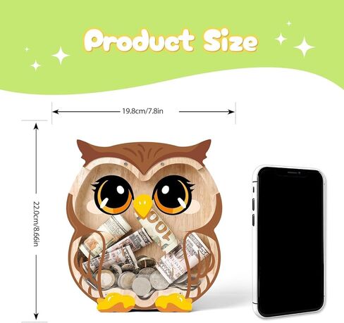 Wooden Deer Piggy Bank for Kids, Cute Sika Deer Money Bank for Boys Girls, Unbreakable Kids Money Box for Boys Girls Toddlers, Large Saving Coin Jar for Home Décor, Birthday in Saudi Arabia