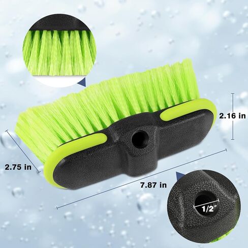Car Wash Brush Head 8", Scrub Brush Attachment for Extension Pole, Outdoor Cleaning Tool for Window, Wall, Floor, Deck, Patio in Saudi Arabia