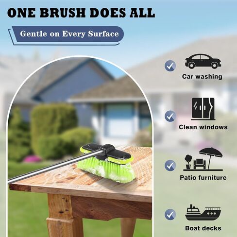 Car Wash Brush Head 8", Scrub Brush Attachment for Extension Pole, Outdoor Cleaning Tool for Window, Wall, Floor, Deck, Patio in Saudi Arabia
