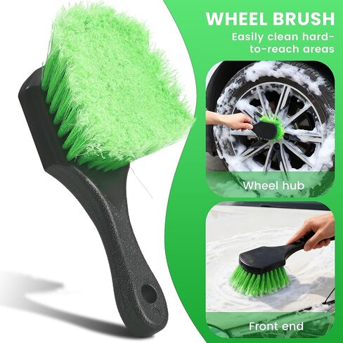 Car Wash Brush with Long Handle, 60'' Car Wash Mop, 7Pcs Chenille Microfiber Cars Washing Kit with Window Squeegee/Microfiber Towels /Wheel Brush for Cars RV Truck Boat Floor Window, Blue in Saudi Arabia