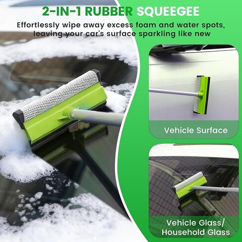 Car Wash Brush with Long Handle, 60'' Car Wash Mop, 7Pcs Chenille Microfiber Cars Washing Kit with Window Squeegee/Microfiber Towels /Wheel Brush for Cars RV Truck Boat Floor Window, Blue in Saudi Arabia