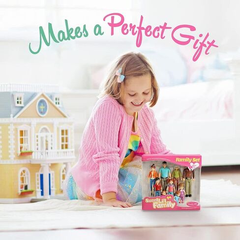 مجموعة دمى بيفرلي هيلز TM Sweet Li'l Family Dollhouse People مجموعة من شخصيتين مجسمتين للأم والأب، ملحقات بيت الدمية للأطفال الصغار in Saudi Arabia