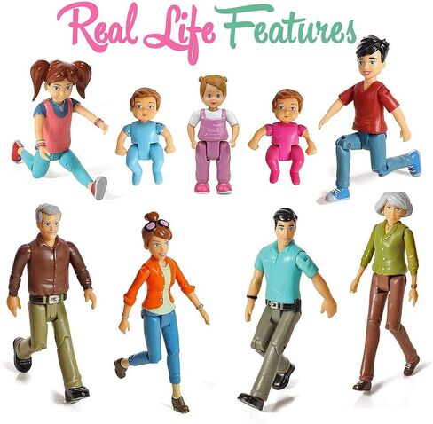 مجموعة دمى بيفرلي هيلز TM Sweet Li'l Family Dollhouse People مجموعة من شخصيتين مجسمتين للأم والأب، ملحقات بيت الدمية للأطفال الصغار in Saudi Arabia
