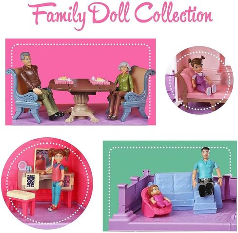 مجموعة دمى بيفرلي هيلز TM Sweet Li'l Family Dollhouse People مجموعة من شخصيتين مجسمتين للأم والأب، ملحقات بيت الدمية للأطفال الصغار in Saudi Arabia