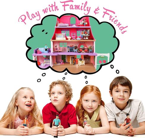 مجموعة دمى بيفرلي هيلز TM Sweet Li'l Family Dollhouse People مجموعة من شخصيتين مجسمتين للأم والأب، ملحقات بيت الدمية للأطفال الصغار in Saudi Arabia