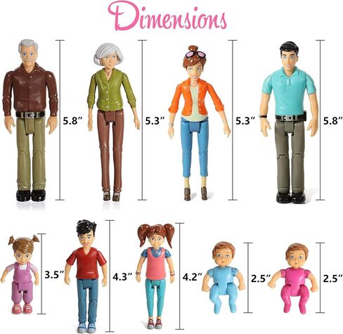 مجموعة دمى بيفرلي هيلز TM Sweet Li'l Family Dollhouse People مجموعة من شخصيتين مجسمتين للأم والأب، ملحقات بيت الدمية للأطفال الصغار in Saudi Arabia