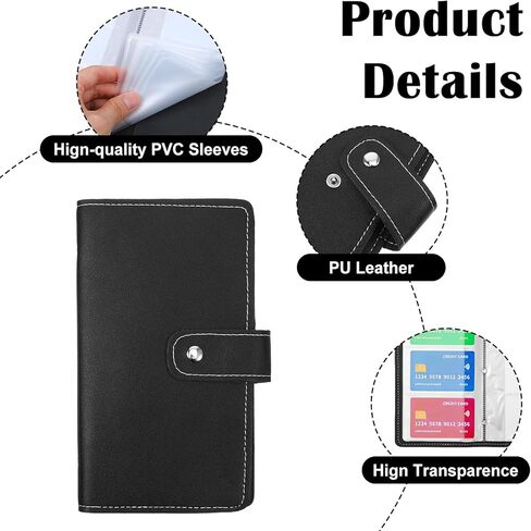 1 Pcs Credit Card Holder, Business Cards Organizer, Leather Tag Holder, Leather Business Cards Organizer with 96 Card Slots for Managing Your Different Badges to Prevent Loss or Damage (Blue) in Saudi Arabia