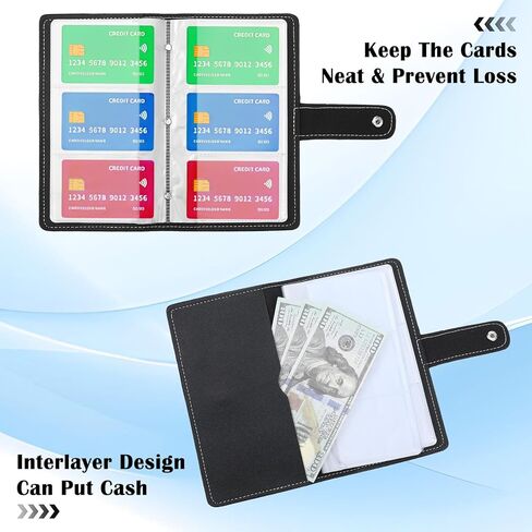 1 Pcs Credit Card Holder, Business Cards Organizer, Leather Tag Holder, Leather Business Cards Organizer with 96 Card Slots for Managing Your Different Badges to Prevent Loss or Damage (Blue) in Saudi Arabia