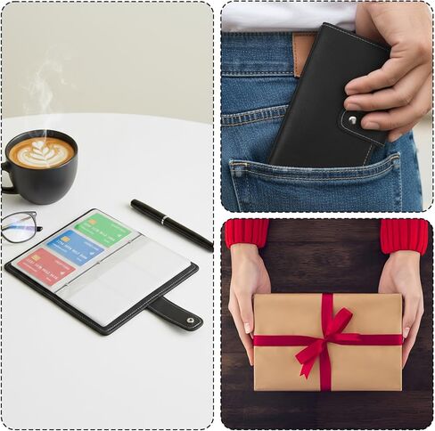 1 Pcs Credit Card Holder, Business Cards Organizer, Leather Tag Holder, Leather Business Cards Organizer with 96 Card Slots for Managing Your Different Badges to Prevent Loss or Damage (Blue) in Saudi Arabia