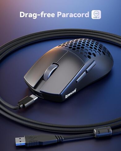 Redragon M601 RGB Gaming Mouse Backlit Wired Ergonomic 7 Button Programmable Mouse Centrophorus with Macro Recording & Weight Tuning Set 7200 DPI for Windows PC (White) in Saudi Arabia