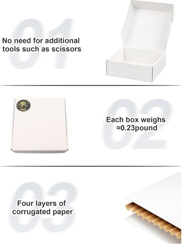 Small Shipping Boxes 8x8x3 Inch 30 Pack, White Mailer Packaging Box, Corrugated Cardboard Boxes for Small Business Gift Literature Shipping in Saudi Arabia