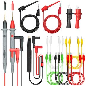 Col-Pary Multimeter Test Leads Kit,25PCS Current Probes with Replaceable Alligator Clips,Precision Sharp Probe,Test Hook,Test Tweezer,Wire Piercing Test Probe for Digital Electrical Multimeter Testing