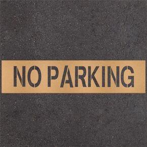 Noveread 12 Inches No Parking Stencil Recycled Fire Lane Stencil Foldable Parking Lots Curbs Painting Stencils Cardboard Reusable Template for Traffic Curb Marking Pavement Sign