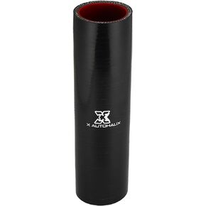 X AUTOHAUX 38mm 1.5" ID Straight Silicone Reducer Hose Silicone Hose Coupler Intercooler Tube Black Red for Car Intercooler Intake Piping