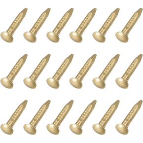 METALLIXITY Small Nails (1.2x20mm) 50pcs, Brass Tiny Hardware Nails - for Household Woodworking, Brass Tone