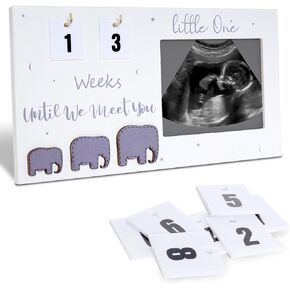Sucrain Sonogram Picture Frame, Standard 4" x 3" Ultrasound Photo with Baby Countdown Weeks Pregnancy Announcement for Birth Record- Congratulations Pregnancy Gift for Expecting Parents