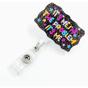Badge Reel Retractable with ID Clip Goose Badge Reel Holder Funny Cute Acrylic Badge Accessories for Nurse Office Worker Teacher Students Woman Men
