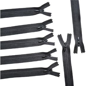 Sawoake Invisible Zipper 20pcs Nylon Coil 6" 9" 12" 14" 16" 18" 20" 21.5" 22" 24" Black White #3 Clothing and Craft Sewing (Black 18" 20pcs)