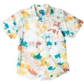 KAVU Girl Party Button Up Shirt - Boyfriend Fit Print