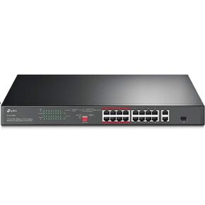 TP-Link TL-SL1218P 16 Port 10/100Mbps Fast Ethernet PoE Switch 16 PoE+ Ports @150W, w/ 2 Uplink Gigabit Ports + 1 Combo SFP Slot Extend, Priority & Isolation Mode in Saudi Arabia
