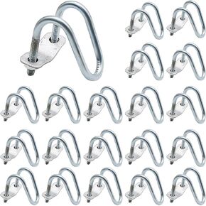 20 PCS Cross-Connector Vertical Pipe Clip, Tube Buckle Steel Pipe Connector Fixator, Pipe U-Type Clips for Farm, Greenhouse Awning Frame Top Rail Fence Scaffolding Piping, Max Clampable Tube Dia 1"