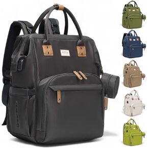 Diaper Bag Backpack, Multifunction Diaper Bag with Changing Station, Stylish Baby Bags, Large Unisex Diaper Backpack for Mom and Dad, Baby Registry Search, Portable Changing Pad – Black Brown in Saudi Arabia