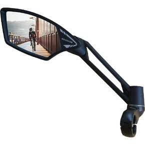 MEACHOW NEW Handlebar Bike Mirror, Scratch Resistant Glass Lens, Ultra-HD, E-bike Mirror, Bicycle Mirror, Rotatable Safe Rearview Mirror, (Silver Left Side) ME-011LS