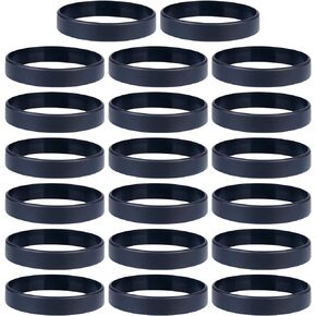 20 PCS Silicone Bracelets Black Rubber Wristbands