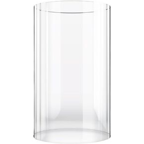 D-2.76", H-3.94" Large Candle Holder Glass Cylinder for Hurricane & Pillar - Round, Clear Candle Taper Ended Protector with Open Both Ends for Lamp Shade Replacement, Tealight, Christmas (1PC)