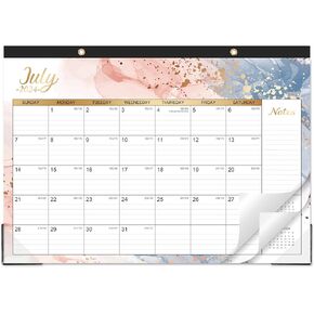 Desk Calendar 2024-2025 - Calendar 2024-2025, Jul. 2024 - Dec. 2025, 17" x 12", Calendar 2024 with Protector Corner, Large Blocks